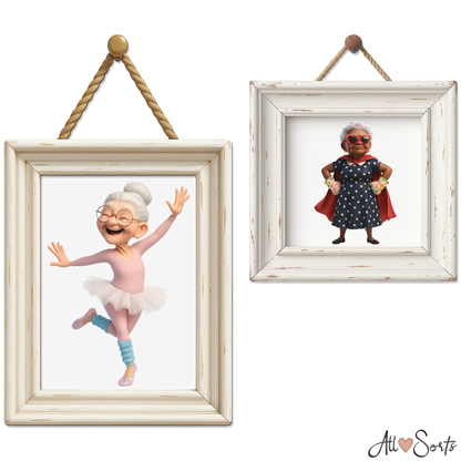 Quirky Grandmas Clipart Pack - 40 PNGs