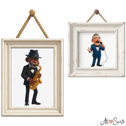 Quirky Grandpas Clipart Pack - 40 PNGs
