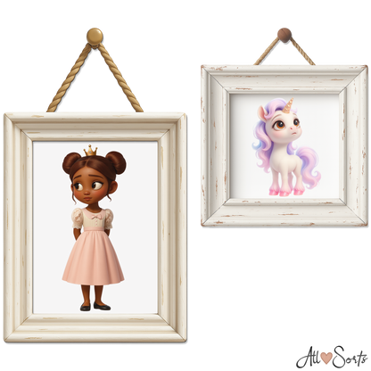 Cute Unicorns & Princesses Clipart Pack - 45 PNGs