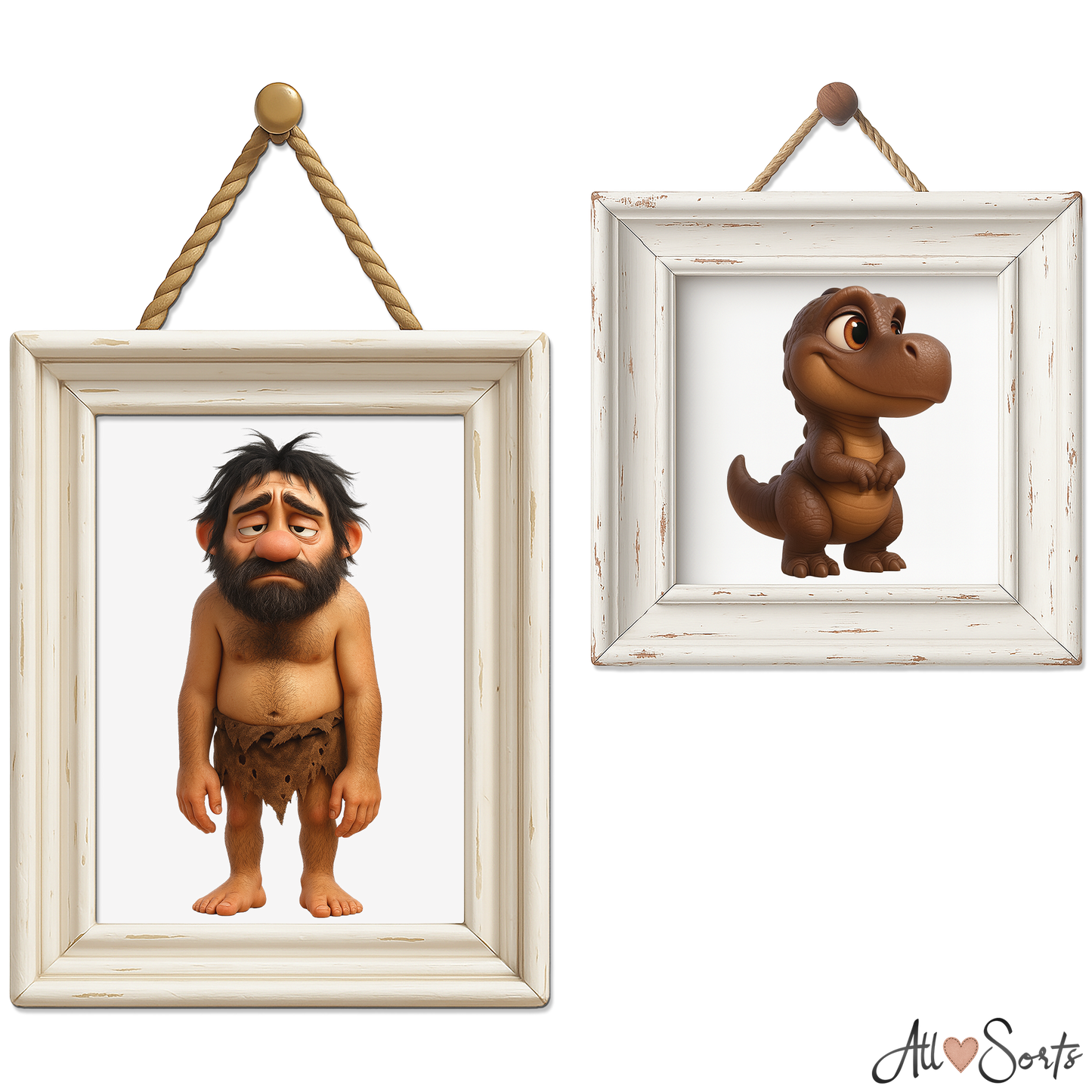 Quirky Dinosaurs & Cavemen Clipart Pack - 40 PNGs