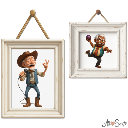 Quirky Grandpas Clipart Pack - 40 PNGs