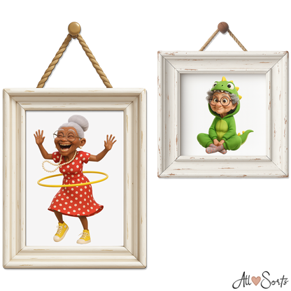 Quirky Grandmas Clipart Pack - 40 PNGs