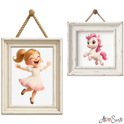 Cute Unicorns & Princesses Clipart Pack - 45 PNGs