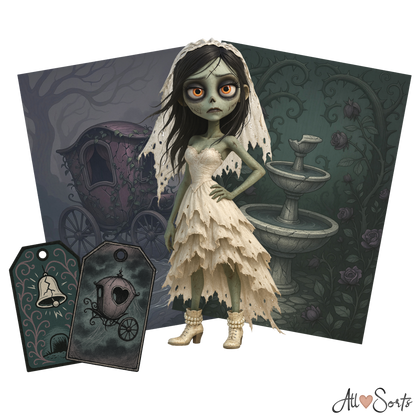 Zombie Brides Digital Scrapbook Pack - 60 Pieces