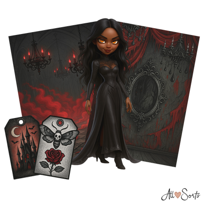 Vampire Queens Digital Scrapbook Pack - 60 Pieces