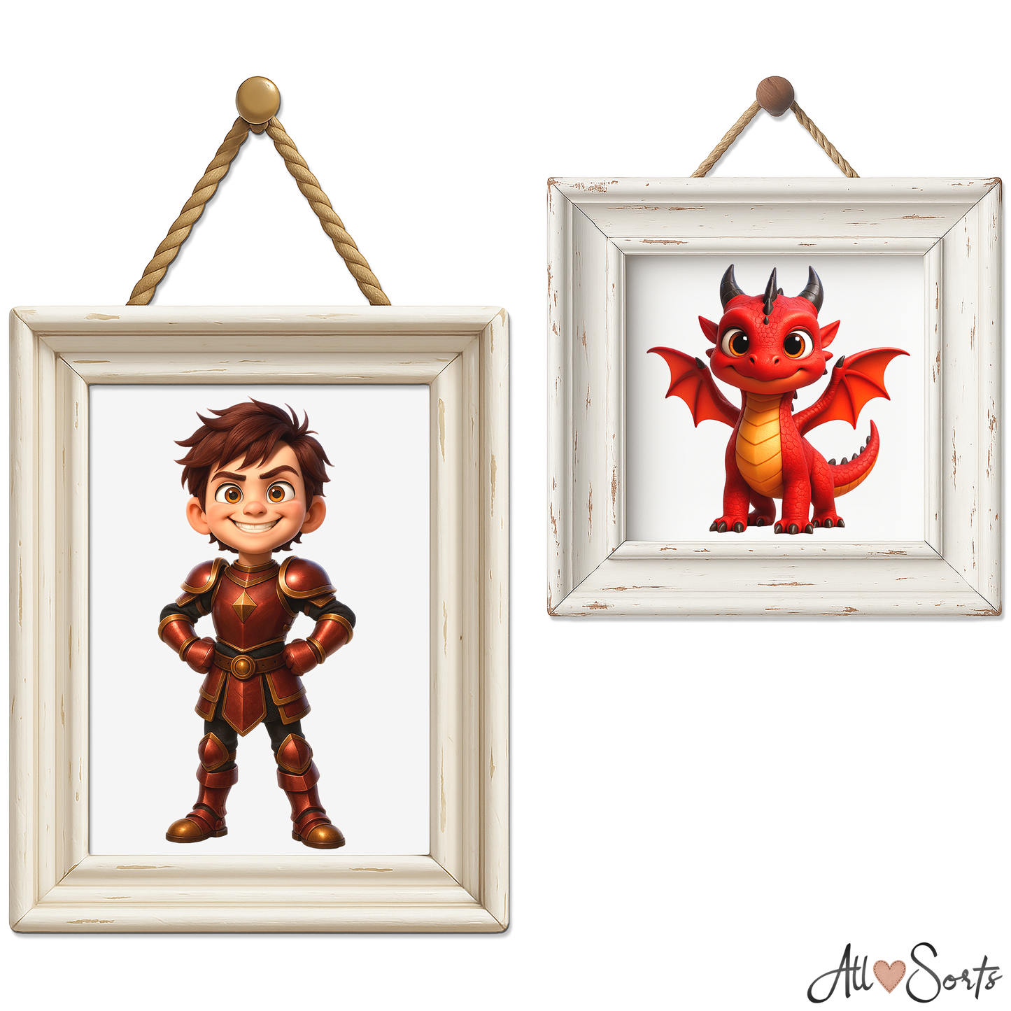 Quirky Dragons & Knights Clipart Pack - 40 PNGs