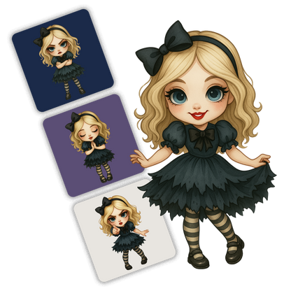 Midnight Porcelain Alice Clipart Pack - 20 PNGs