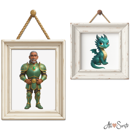 Quirky Dragons & Knights Clipart Pack - 40 PNGs