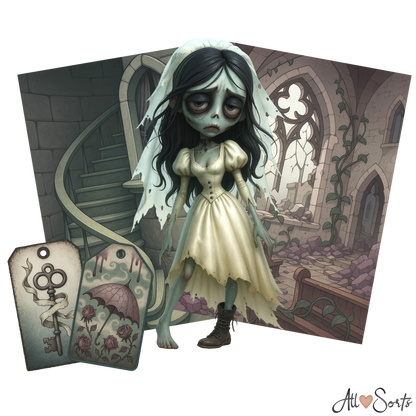 Zombie Brides Digital Scrapbook Pack - 60 Pieces