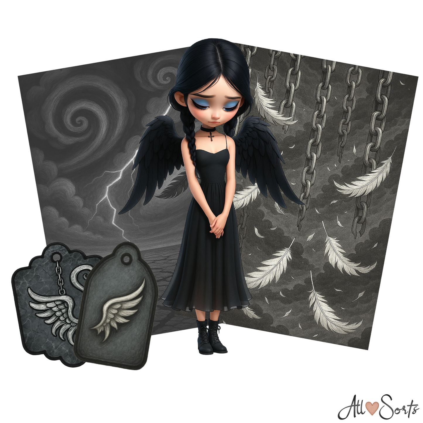 Fallen Angels Digital Scrapbook Pack - 60 Pieces