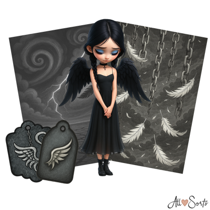 Fallen Angels Digital Scrapbook Pack - 60 Pieces