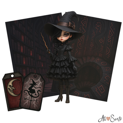 Whimsical Witches Digital Scrapbook Pack - 60 Pieces