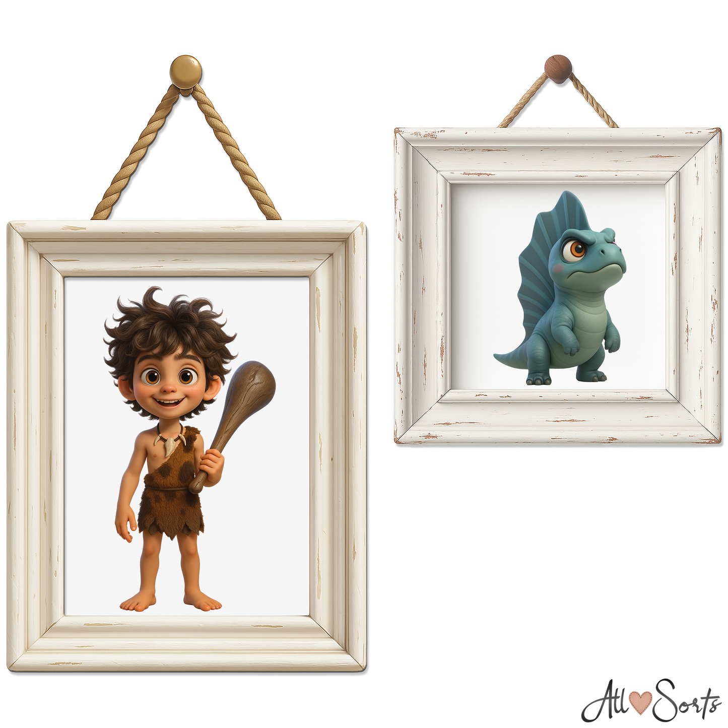 Quirky Dinosaurs & Cavemen Clipart Pack - 40 PNGs