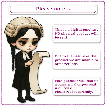 Wednesday Addams Seamless Digital Paper Pack