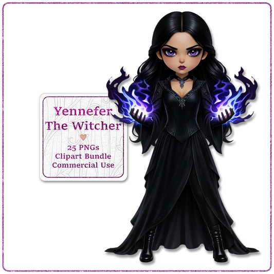 Yennefer The Witcher Clipart Bundle 25 PNGs