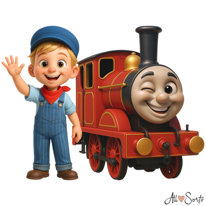 Quirky Trains & Conductors Clipart Pack - 40 PNGs