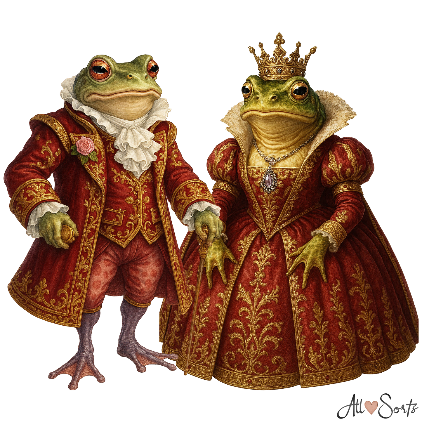 Fairytale Frogs FREEBIE Clipart Pack - 10 PNGs