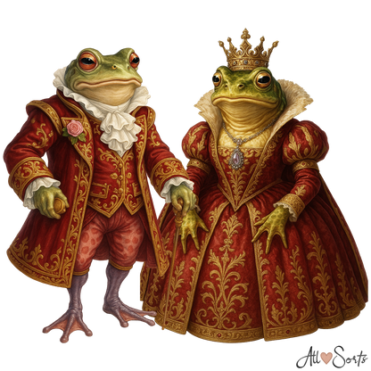 Fairytale Frogs FREEBIE Clipart Pack - 10 PNGs