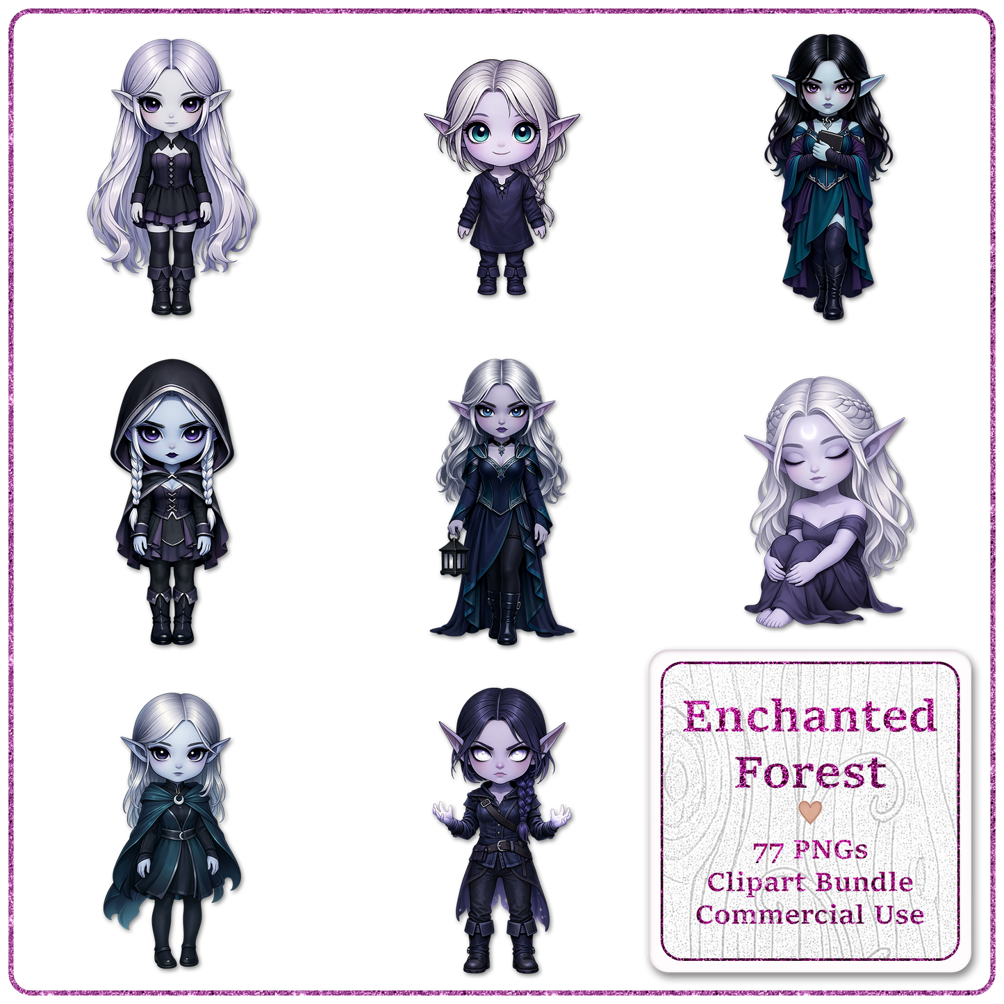 Enchanted Forest Clipart Bundle 77 PNGs