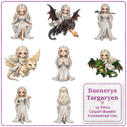 Mother Of Dragons Clipart Bundle 25 PNGs