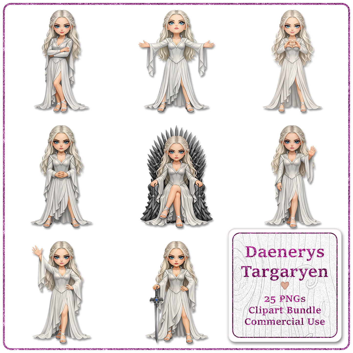 Mother Of Dragons Clipart Bundle 25 PNGs