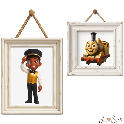 Quirky Trains & Conductors Clipart Pack - 40 PNGs