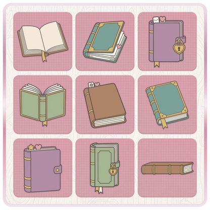 Book SVG and PNG clipart collection featuring open books, journals, vintage books, bookmarks and decorative book illustrations