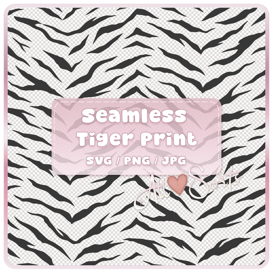 Seamless tiger print pattern SVG PNG JPG black stripes tileable animal print digital download preview