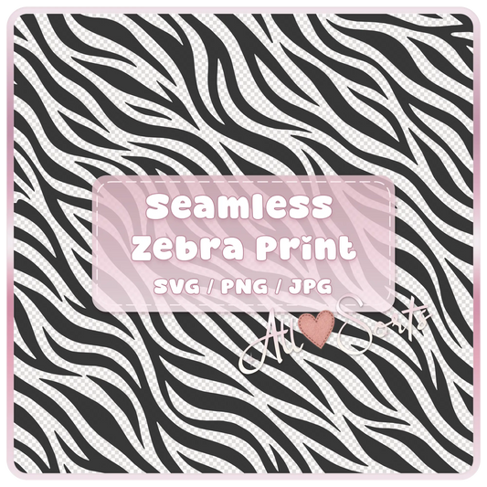 Seamless zebra print pattern SVG PNG JPG digital download preview black and white animal print background